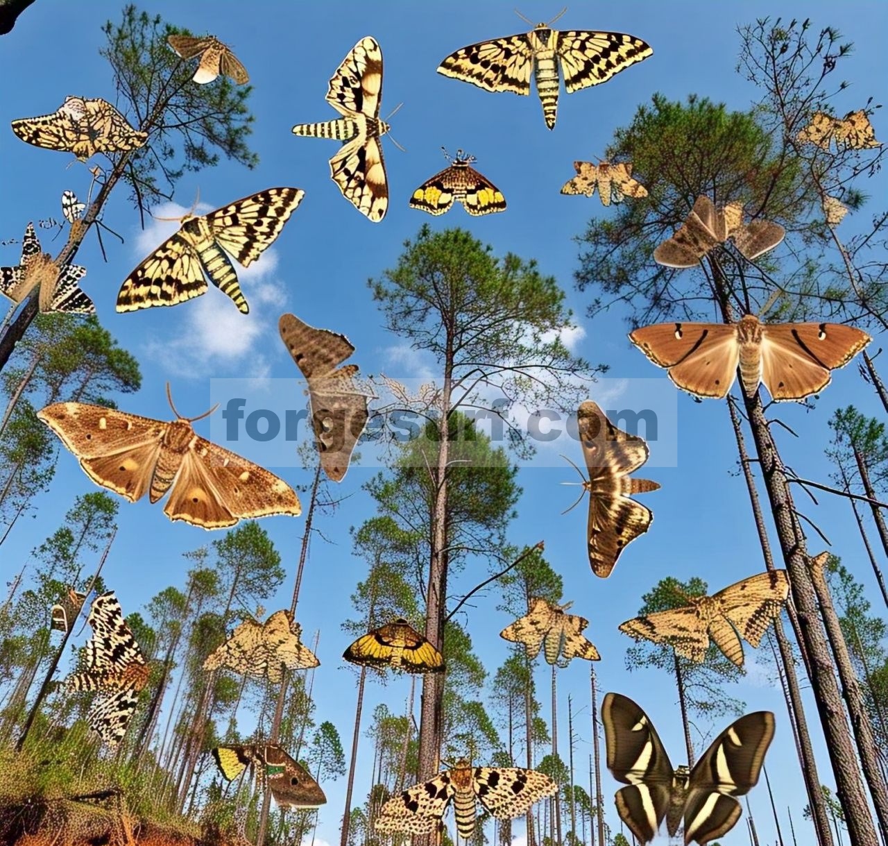 Penebangan hutan yang luas mendukung fauna ngengat yang beragam namun kekurangan spesies padang rumput yang umum
