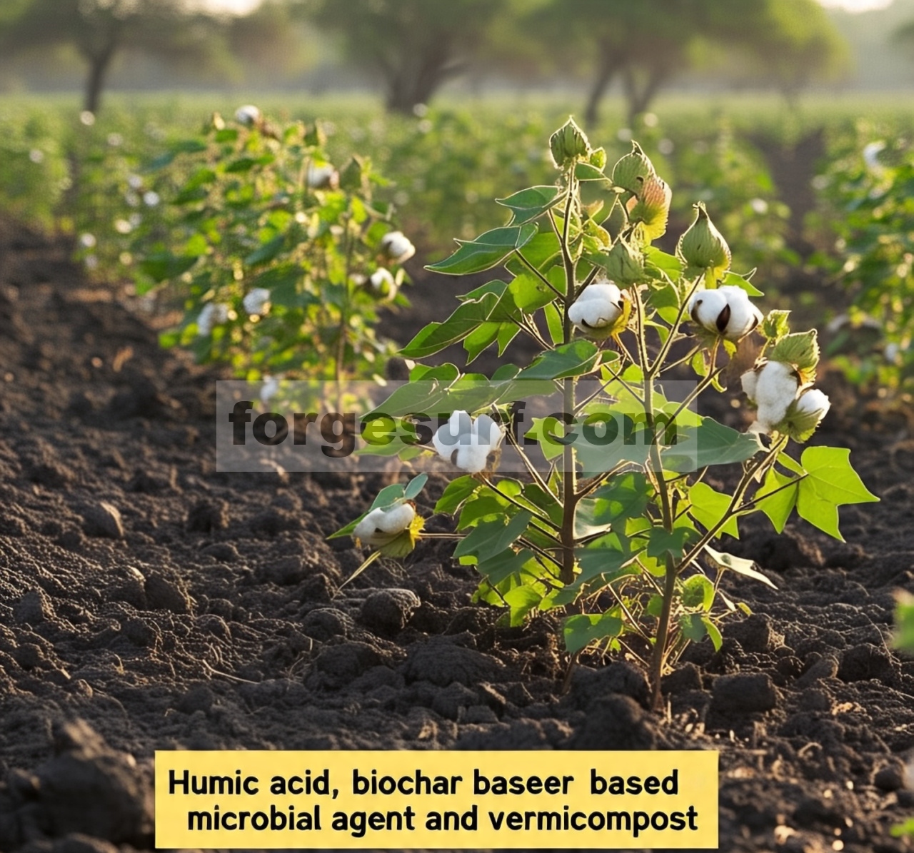 Asam humat, agen mikroba berbasis biochar dan vermikompos meningkatkan pertumbuhan kapas, fotosintesis, hasil dan kualitas serat di tanah alkali salin